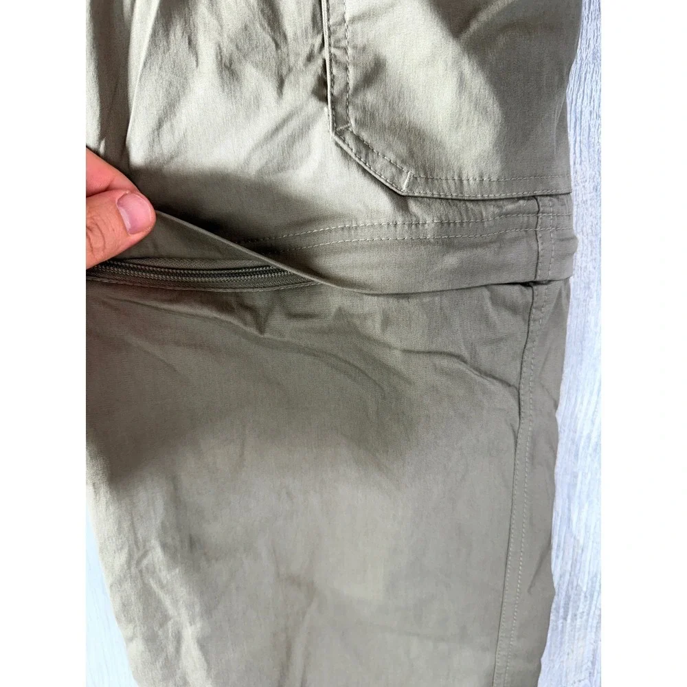 BC Clothing Mens Convertible Cargo Pants Khaki Tan Stretch Hiking Zip Off L x 30